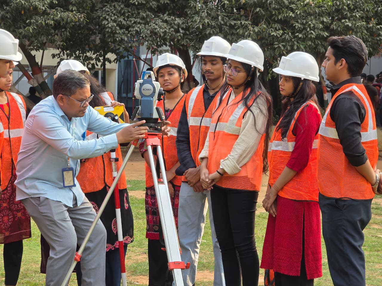 Students and faculty at KIIT School of Civil Engineering
